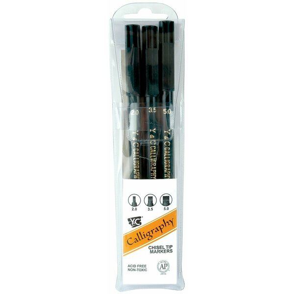 Yasutomo BLCK CHISL-CALLIGRAPHY 3PEN SET NSC603A